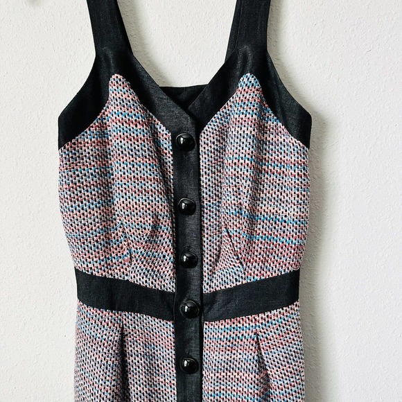 Leona Button Front Rainbow Tweed Knit Dress - Picture 2 of 4